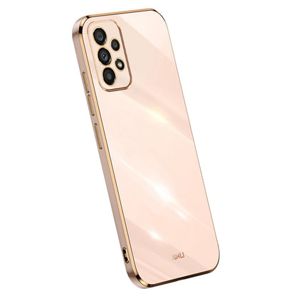 XINLI Cell Phone Cover For Samsung Galaxy A53 5G, Electroplating Golden Edge Scratch-resistant Anti-drop TPU Phone Case