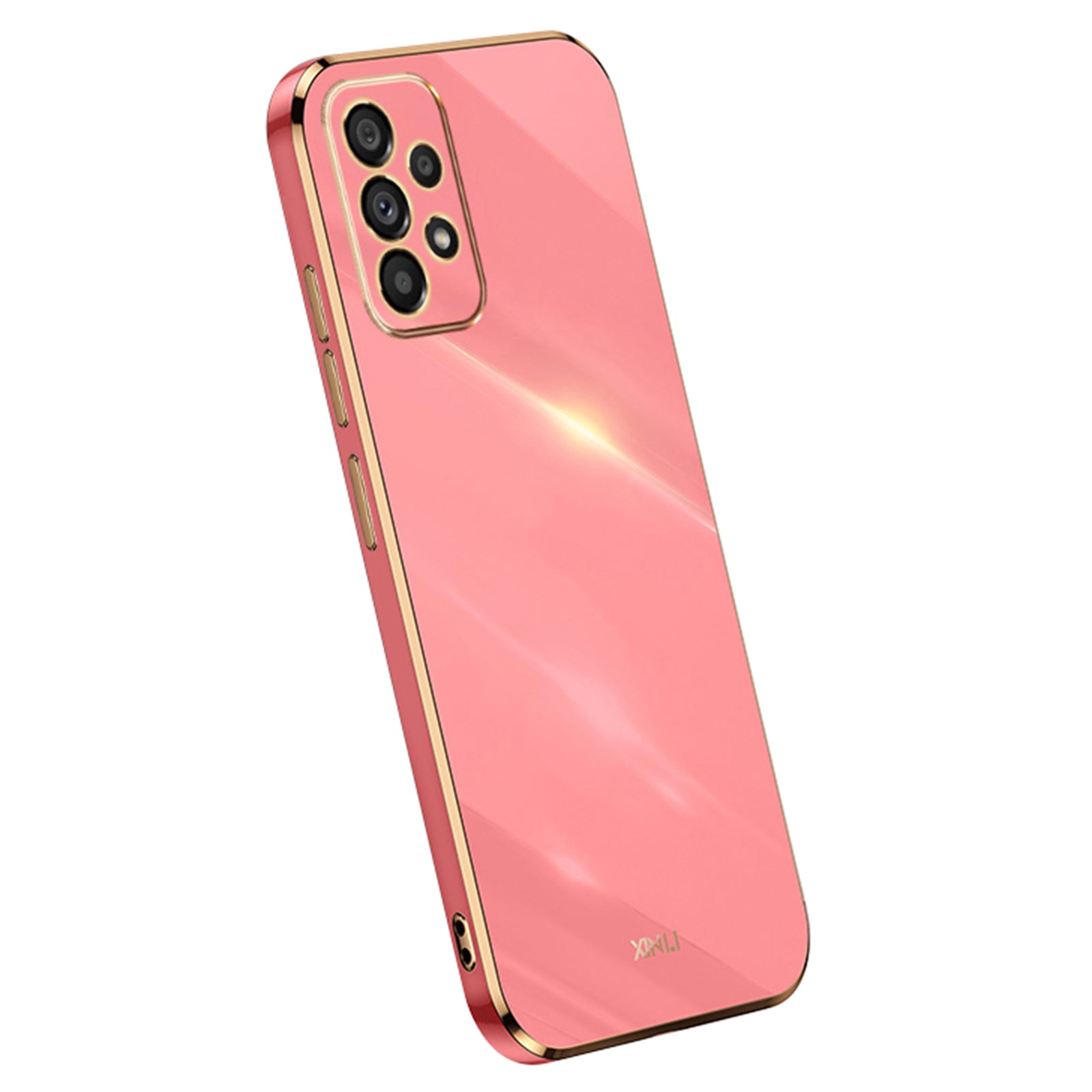 XINLI Cell Phone Cover For Samsung Galaxy A53 5G, Electroplating Golden Edge Scratch-resistant Anti-drop TPU Phone Case
