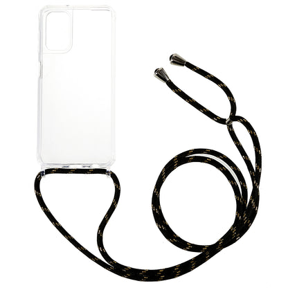 For Samsung Galaxy A04s 4G (164.7 x 76.7 x 9.1 mm Phone Case Clear Acrylic + TPU Bumper Protective Cover with Lanyard