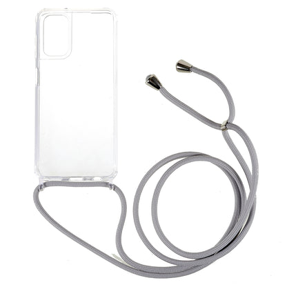 For Samsung Galaxy A04s 4G (164.7 x 76.7 x 9.1 mm Phone Case Clear Acrylic + TPU Bumper Protective Cover with Lanyard