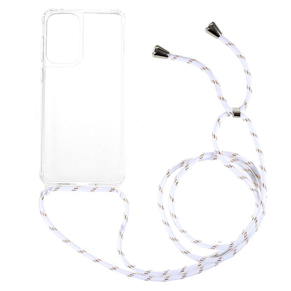 Clear Phone Case for Samsung Galaxy A53 5G, TPU+Acrylic Mobile Phone Cover with Lanyard