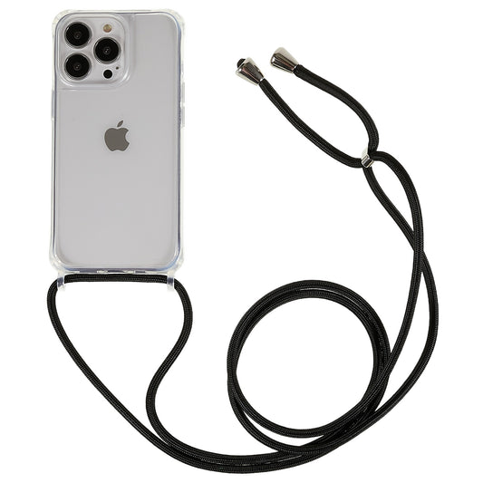 Clear Back Case for iPhone 13 Pro 6.1 inch, TPU+Acrylic Anti-fall Phone Cover with Lanyard
