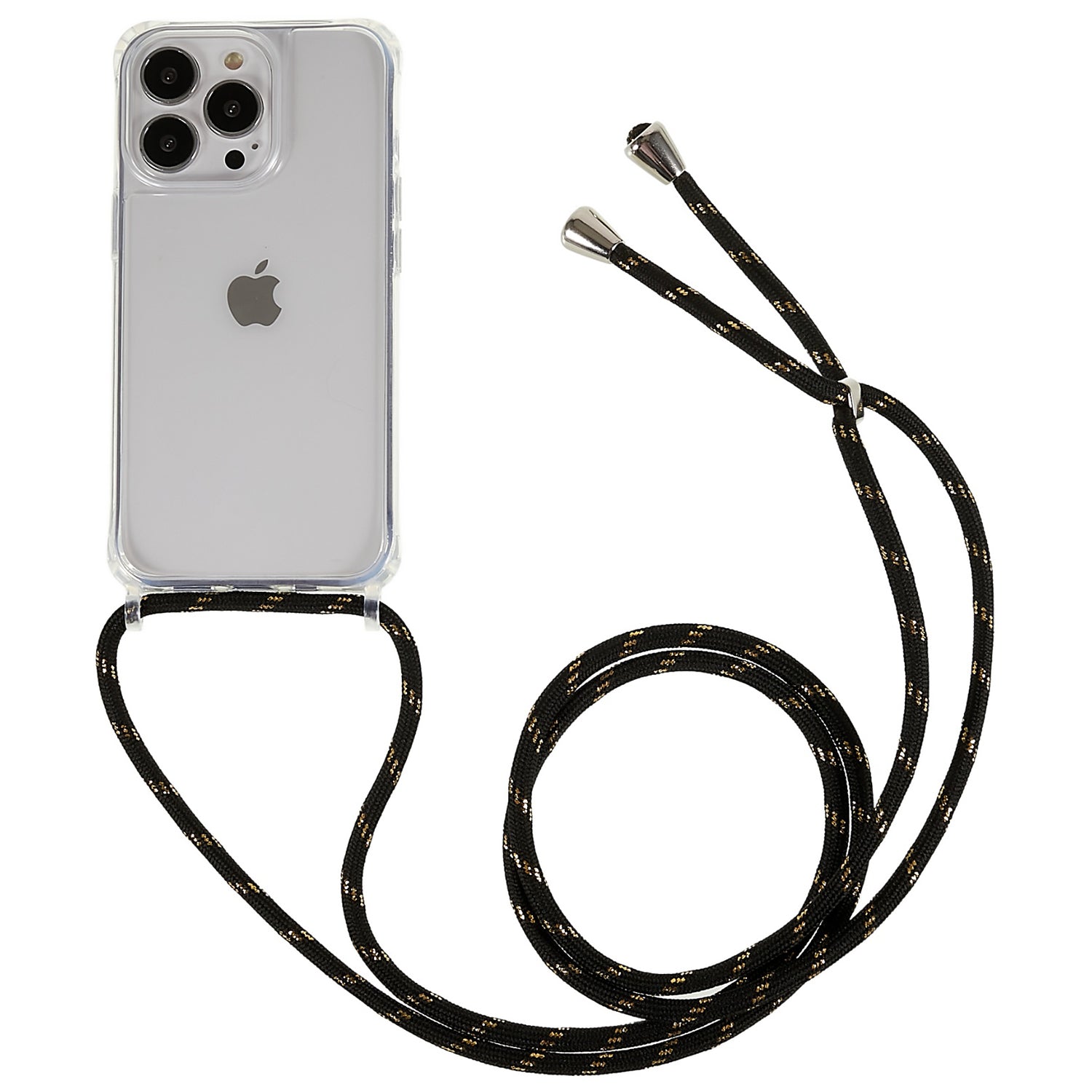 Clear Back Case for iPhone 13 Pro 6.1 inch, TPU+Acrylic Anti-fall Phone Cover with Lanyard