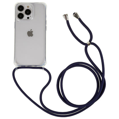 Clear Back Case for iPhone 13 Pro 6.1 inch, TPU+Acrylic Anti-fall Phone Cover with Lanyard