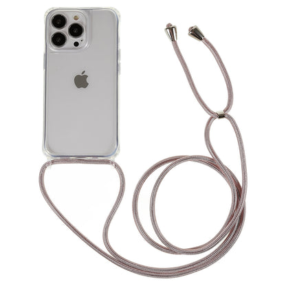 Clear Back Case for iPhone 13 Pro 6.1 inch, TPU+Acrylic Anti-fall Phone Cover with Lanyard