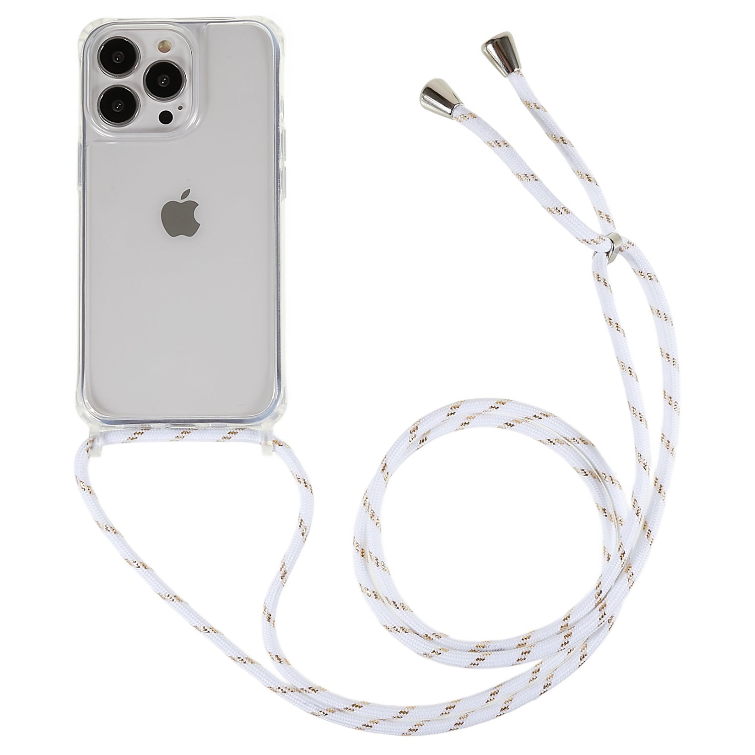 Clear Back Case for iPhone 13 Pro 6.1 inch, TPU+Acrylic Anti-fall Phone Cover with Lanyard