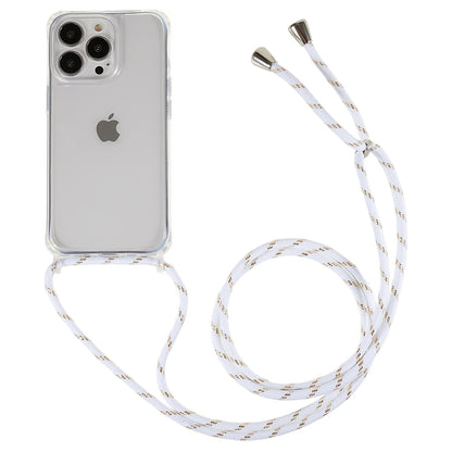 Clear Back Case for iPhone 13 Pro 6.1 inch, TPU+Acrylic Anti-fall Phone Cover with Lanyard
