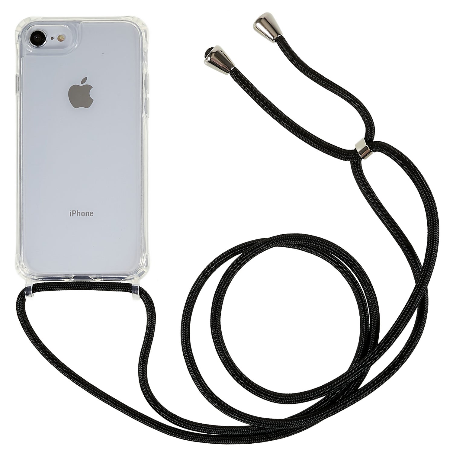 Back Case for iPhone 7 / 8 / SE (2020) / SE (2022), Fall Protection Clear TPU+Acrylic Phone Cover with Lanyard