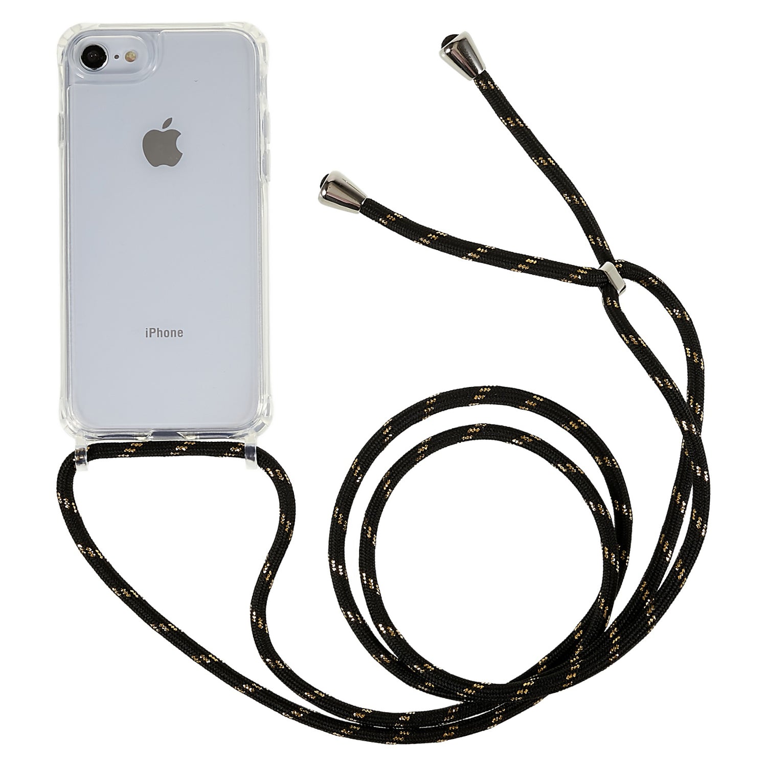 Back Case for iPhone 7 / 8 / SE (2020) / SE (2022), Fall Protection Clear TPU+Acrylic Phone Cover with Lanyard