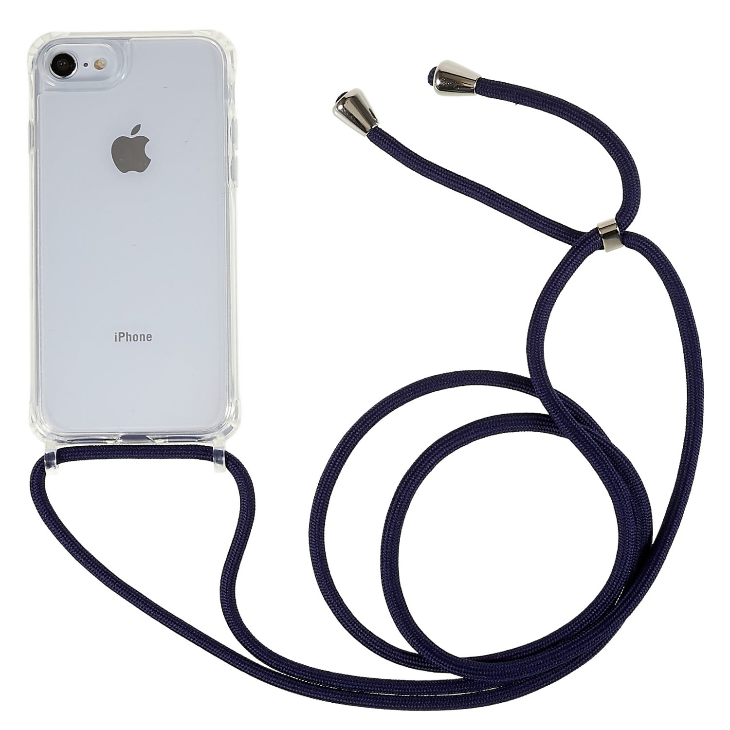 Back Case for iPhone 7 / 8 / SE (2020) / SE (2022), Fall Protection Clear TPU+Acrylic Phone Cover with Lanyard