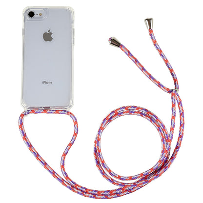 Back Case for iPhone 7 / 8 / SE (2020) / SE (2022), Fall Protection Clear TPU+Acrylic Phone Cover with Lanyard