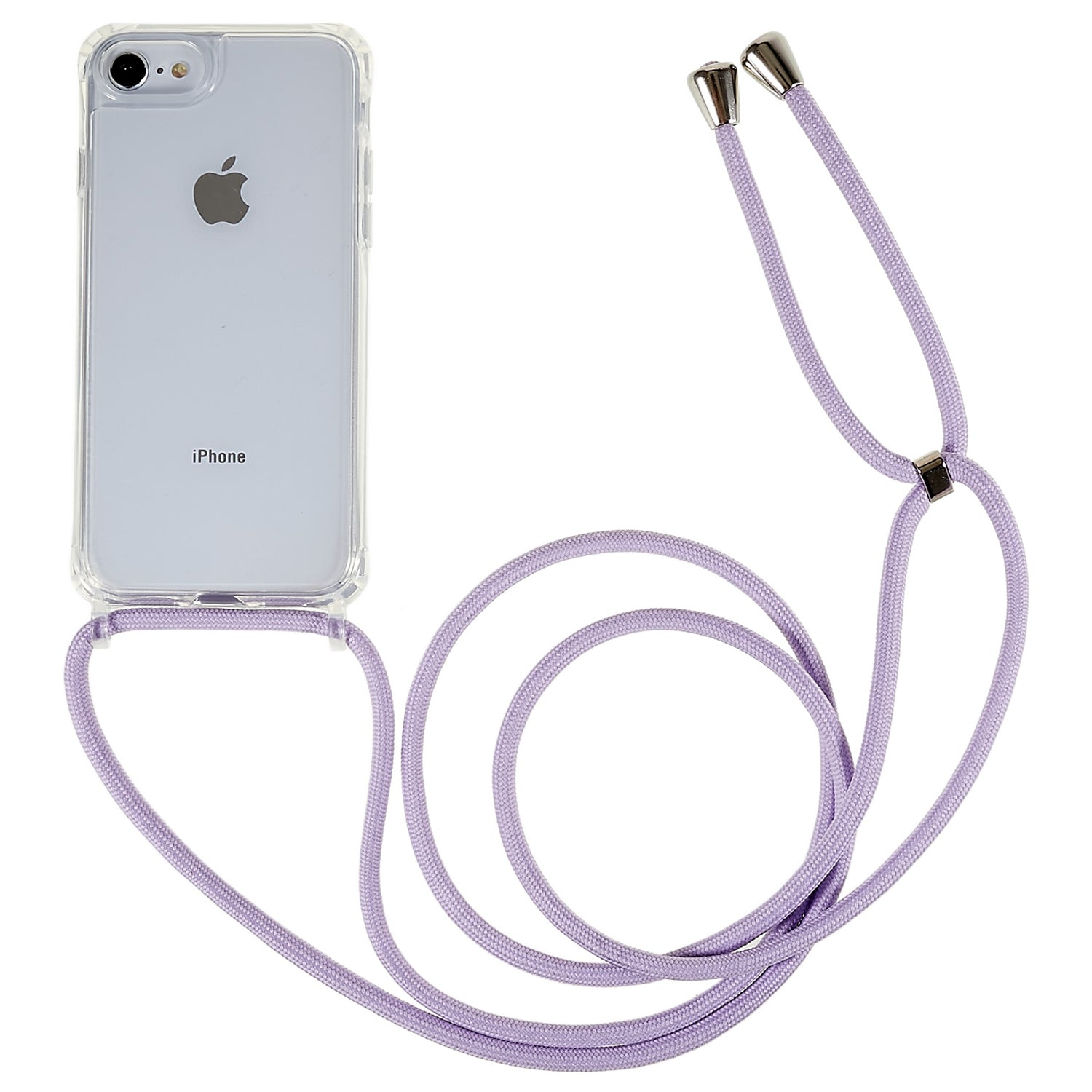 Back Case for iPhone 7 / 8 / SE (2020) / SE (2022), Fall Protection Clear TPU+Acrylic Phone Cover with Lanyard