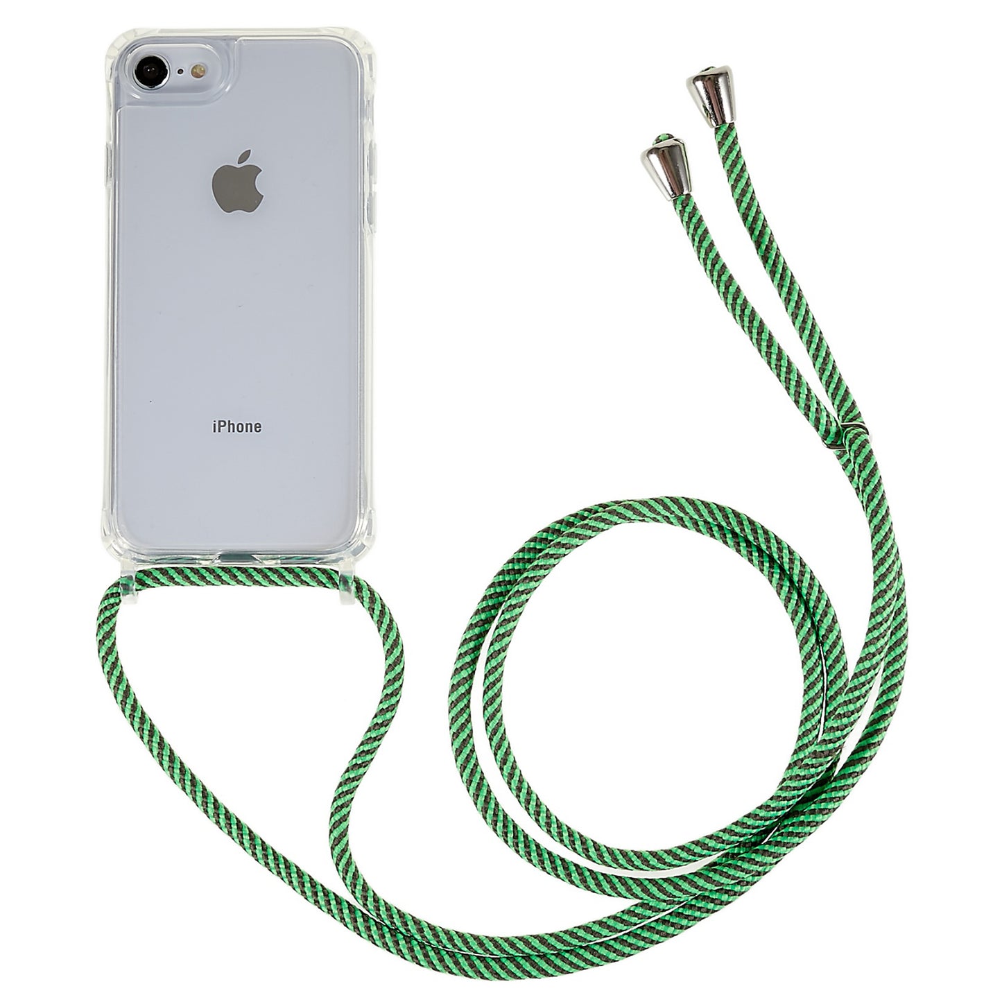 Back Case for iPhone 7 / 8 / SE (2020) / SE (2022), Fall Protection Clear TPU+Acrylic Phone Cover with Lanyard