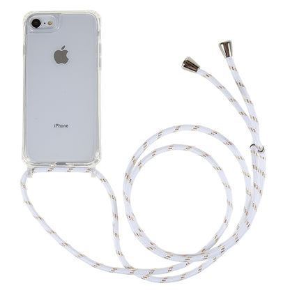 Back Case for iPhone 7 / 8 / SE (2020) / SE (2022), Fall Protection Clear TPU+Acrylic Phone Cover with Lanyard