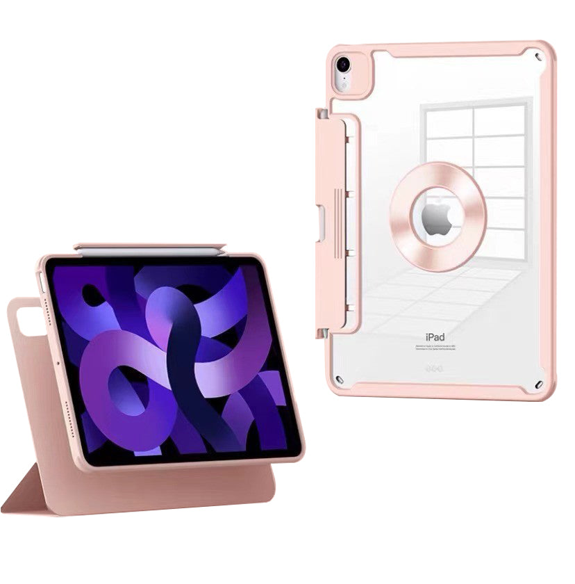 For iPad mini (2021) Drawer Pen Slot Design Magnetic Detachable Case Full Protection PU Leather Tablet Stand Cover