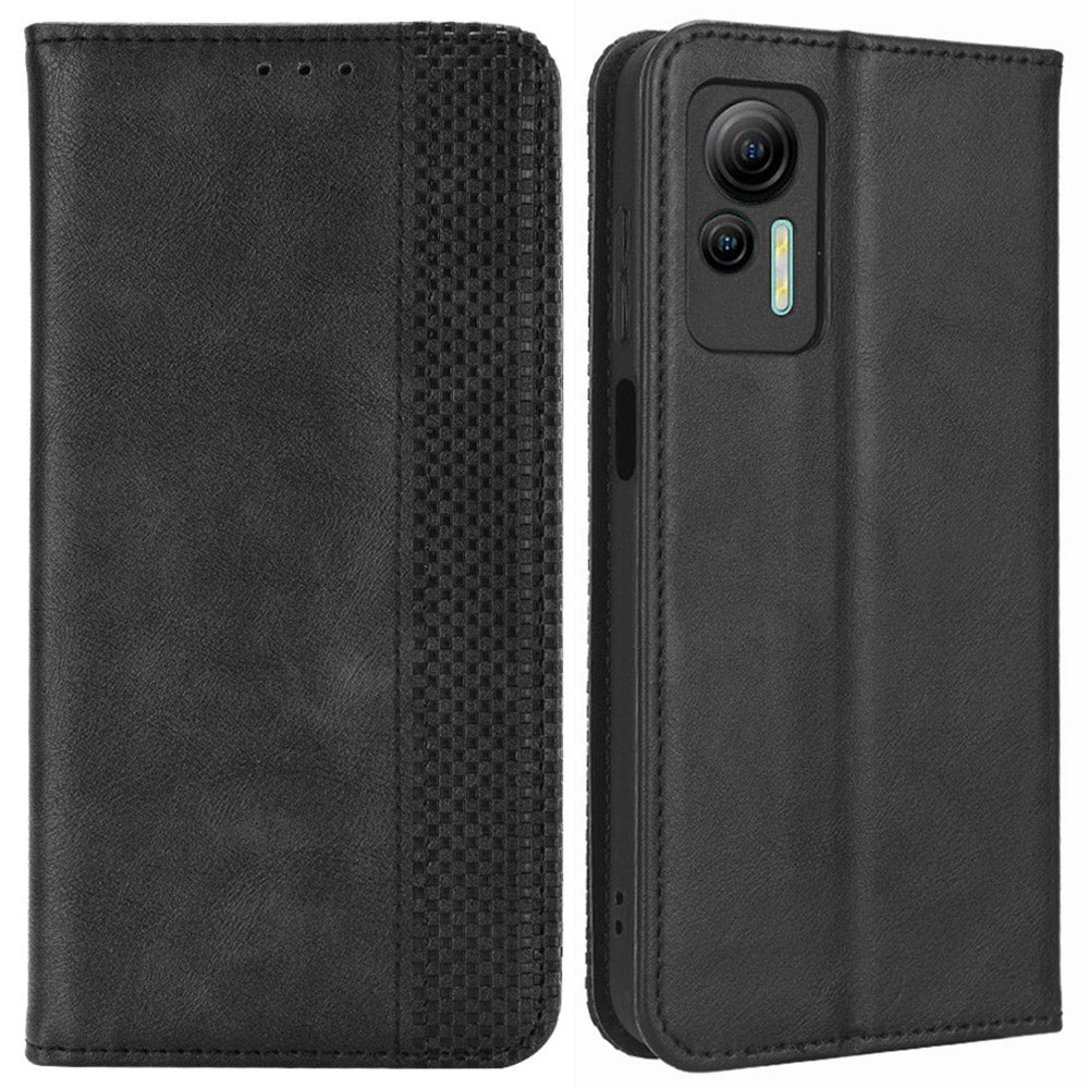 Retro Texture Wallet Phone Cover for Ulefone Note 14, Magnetic Auto Closing Imprinted Pattern PU Leather Phone Case