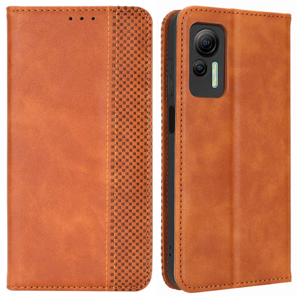 Retro Texture Wallet Phone Cover for Ulefone Note 14, Magnetic Auto Closing Imprinted Pattern PU Leather Phone Case