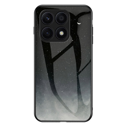 For Honor X8a 4G Starry Sky Pattern Phone Case Tempered Glass+PC+TPU Protective Cover