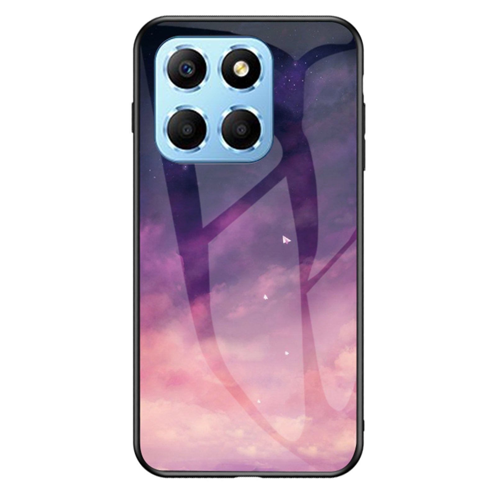 For Honor X8 5G Air-bag Anti-fall Phone Case Starry Sky Pattern Tempered Glass+PC+TPU Back Cover