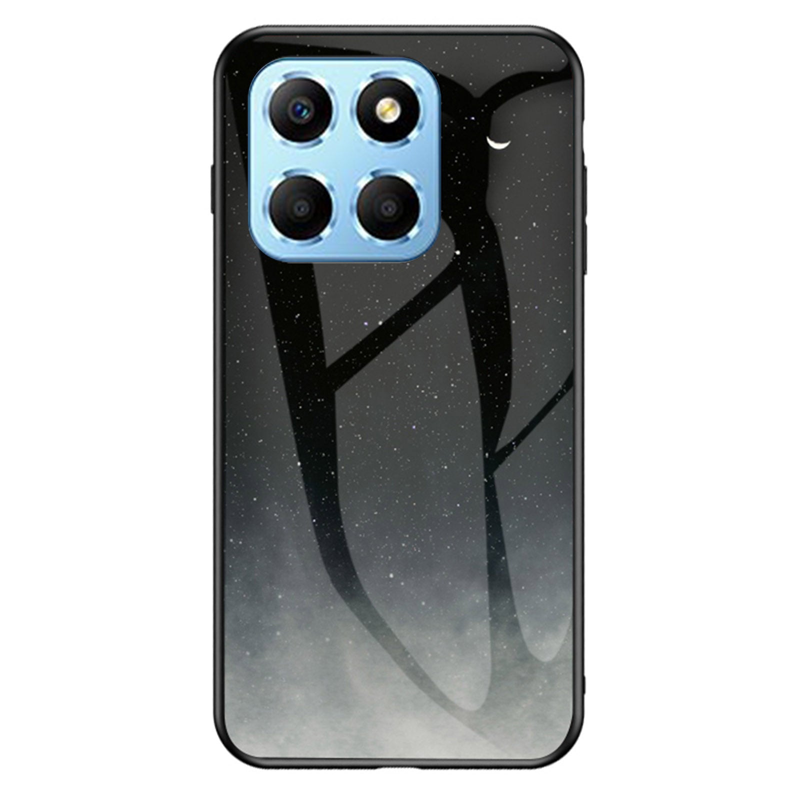 For Honor X8 5G Air-bag Anti-fall Phone Case Starry Sky Pattern Tempered Glass+PC+TPU Back Cover