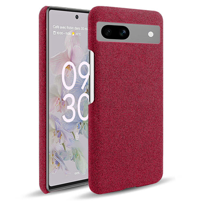 For Google Pixel 7a Non-slip Slim Smartphone Case Solid Color Anti-scratch Hard PC+Cloth Phone Cover