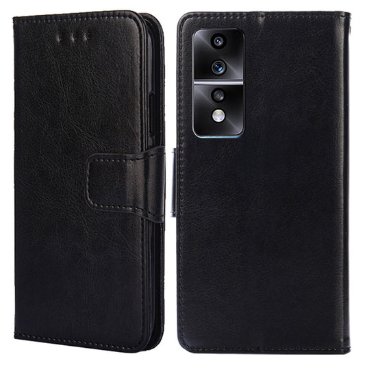 For Honor 80 GT 5G Textured PU Leather Wallet Phone Stand Cover Shockproof Mobile Case