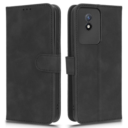Flip Shell for vivo Y02 4G Skin-touch PU Phone Leather Case Wallet Stand Cell Phone Cover