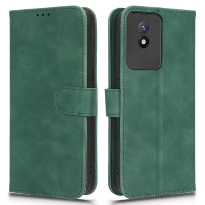 Flip Shell for vivo Y02 4G Skin-touch PU Phone Leather Case Wallet Stand Cell Phone Cover