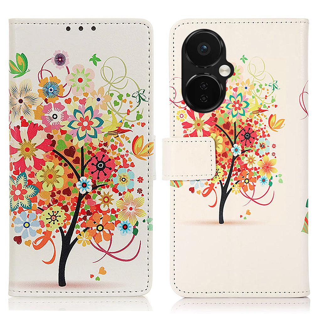 Phone Leather Case for OnePlus Nord CE 3 Lite 5G , Pattern Printing Stand Wallet Phone Cover