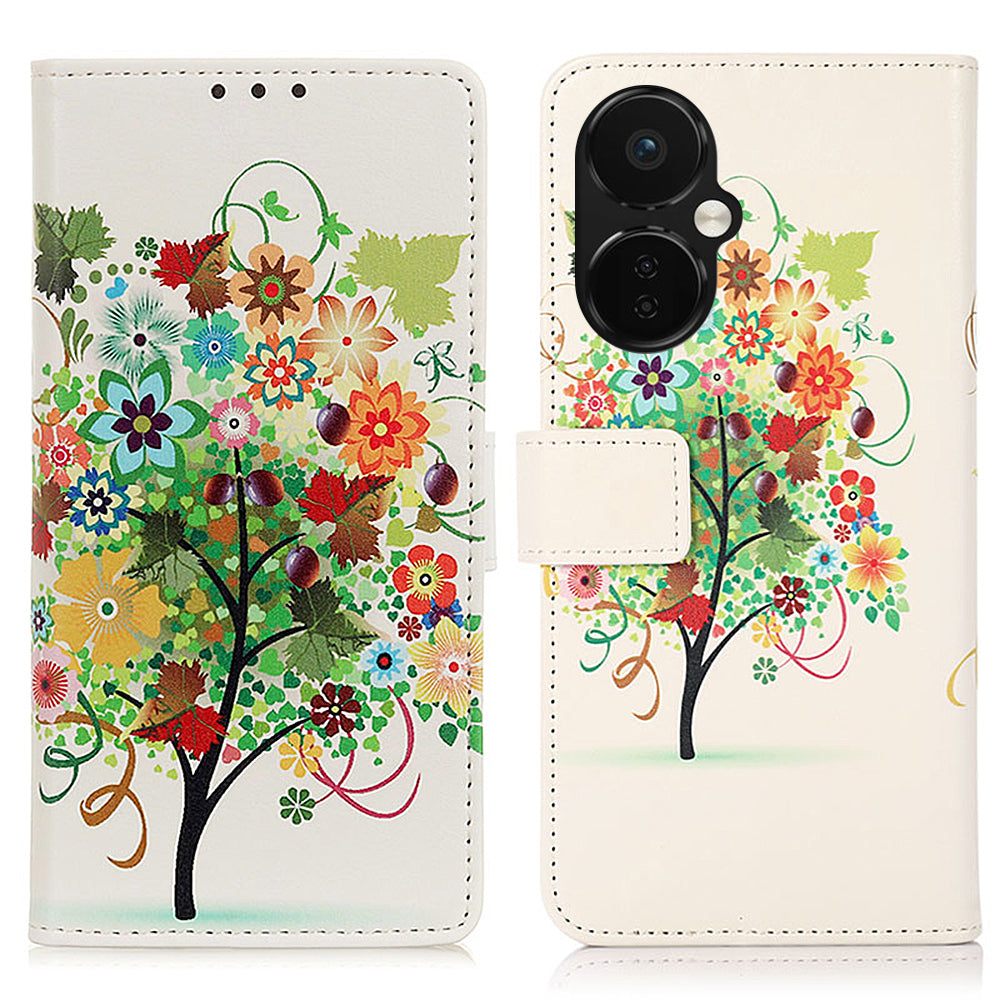 Phone Leather Case for OnePlus Nord CE 3 Lite 5G , Pattern Printing Stand Wallet Phone Cover