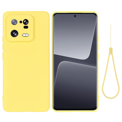 For Xiaomi 13 Pro 5G Drop Resistant Liquid Silicone Case Cell Phone Cover Protector with Strap