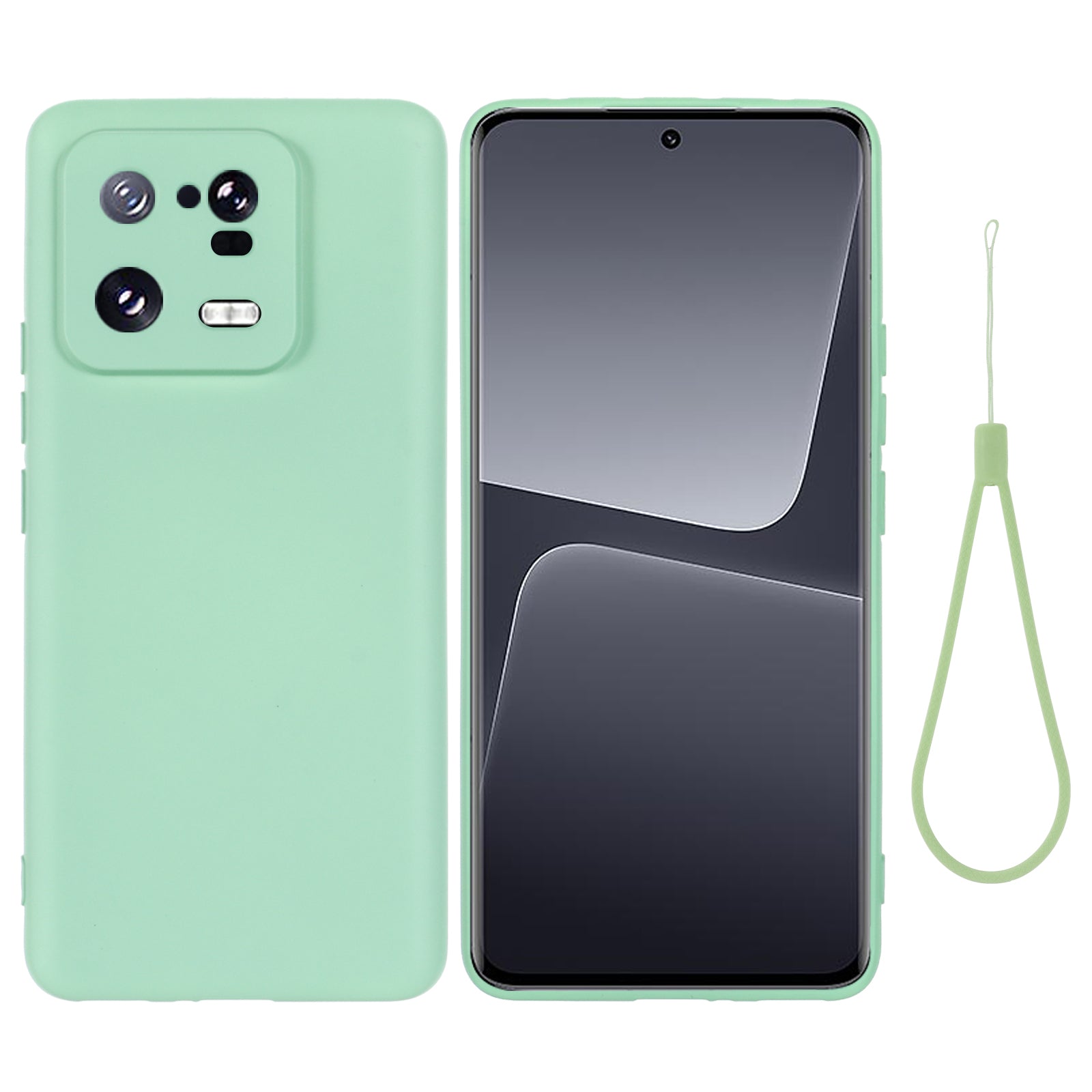 For Xiaomi 13 Pro 5G Drop Resistant Liquid Silicone Case Cell Phone Cover Protector with Strap