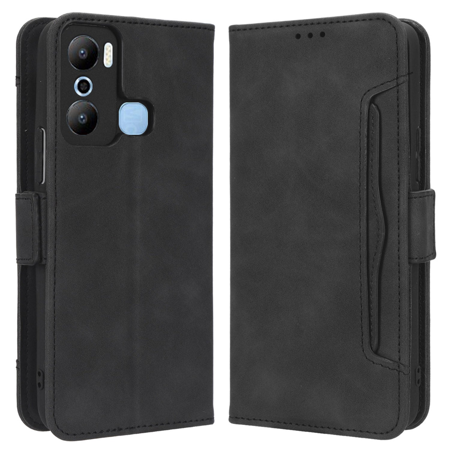 For Infinix Hot 20 Play 4G PU Leather Phone Cover Multiple Card Slots Stand Wallet Protective Phone Case