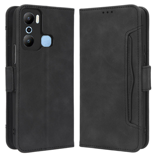 For Infinix Hot 20 Play 4G PU Leather Phone Cover Multiple Card Slots Stand Wallet Protective Phone Case