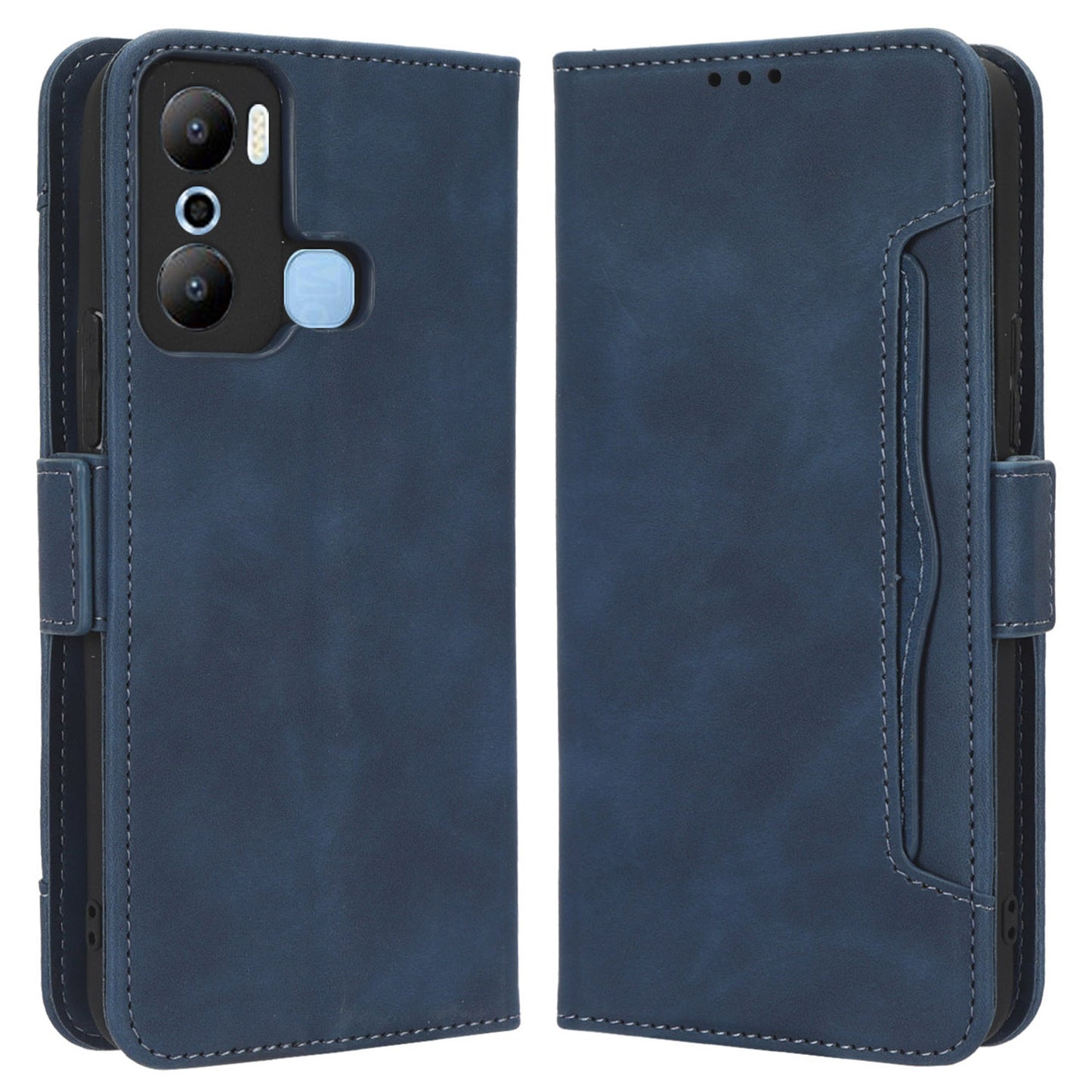 For Infinix Hot 20 Play 4G PU Leather Phone Cover Multiple Card Slots Stand Wallet Protective Phone Case