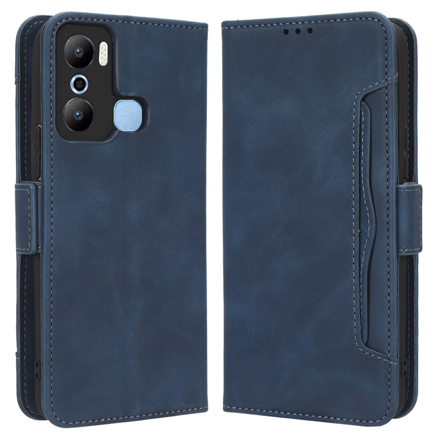 For Infinix Hot 20 Play 4G PU Leather Phone Cover Multiple Card Slots Stand Wallet Protective Phone Case