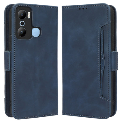 For Infinix Hot 20 Play 4G PU Leather Phone Cover Multiple Card Slots Stand Wallet Protective Phone Case