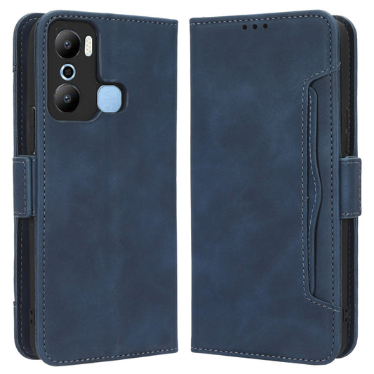 For Infinix Hot 20 Play 4G PU Leather Phone Cover Multiple Card Slots Stand Wallet Protective Phone Case
