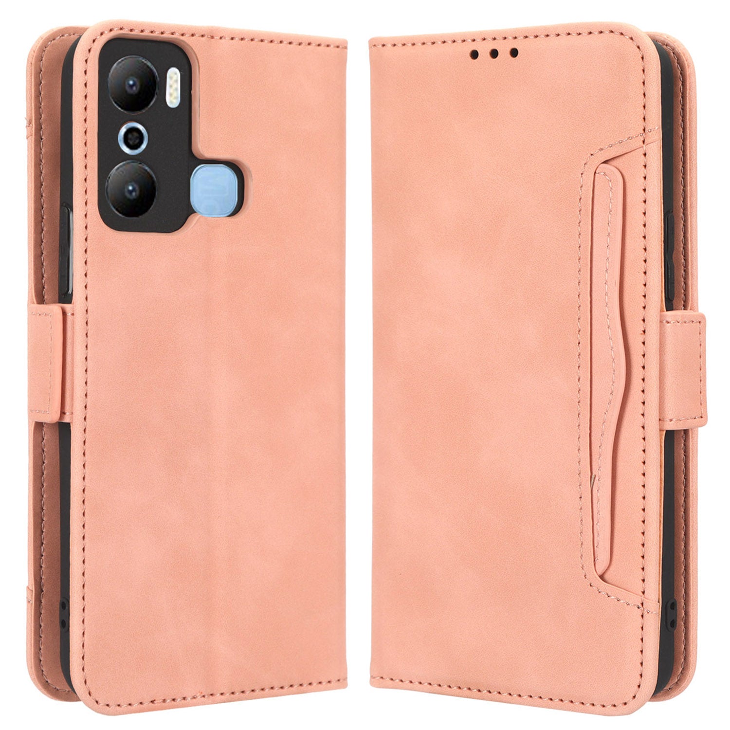 For Infinix Hot 20 Play 4G PU Leather Phone Cover Multiple Card Slots Stand Wallet Protective Phone Case
