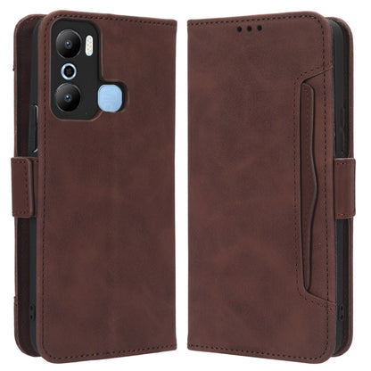 For Infinix Hot 20 Play 4G PU Leather Phone Cover Multiple Card Slots Stand Wallet Protective Phone Case