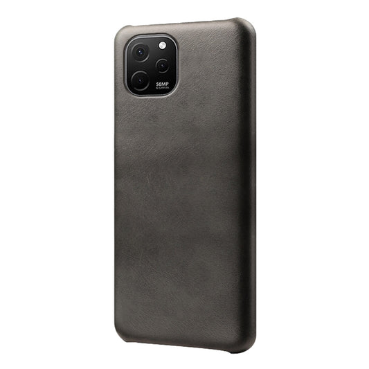 For Huawei nova Y61 4G Calf Textured Cell Phone Cover Anti-scratch PU Leather Coated PC Mobile Phone Case