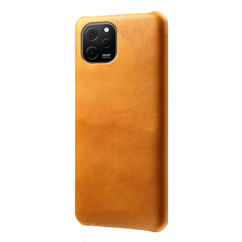 For Huawei nova Y61 4G Calf Textured Cell Phone Cover Anti-scratch PU Leather Coated PC Mobile Phone Case