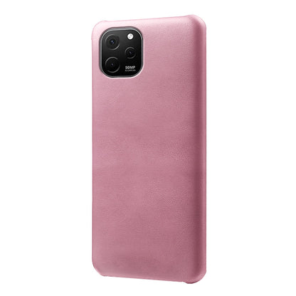 For Huawei nova Y61 4G Calf Textured Cell Phone Cover Anti-scratch PU Leather Coated PC Mobile Phone Case