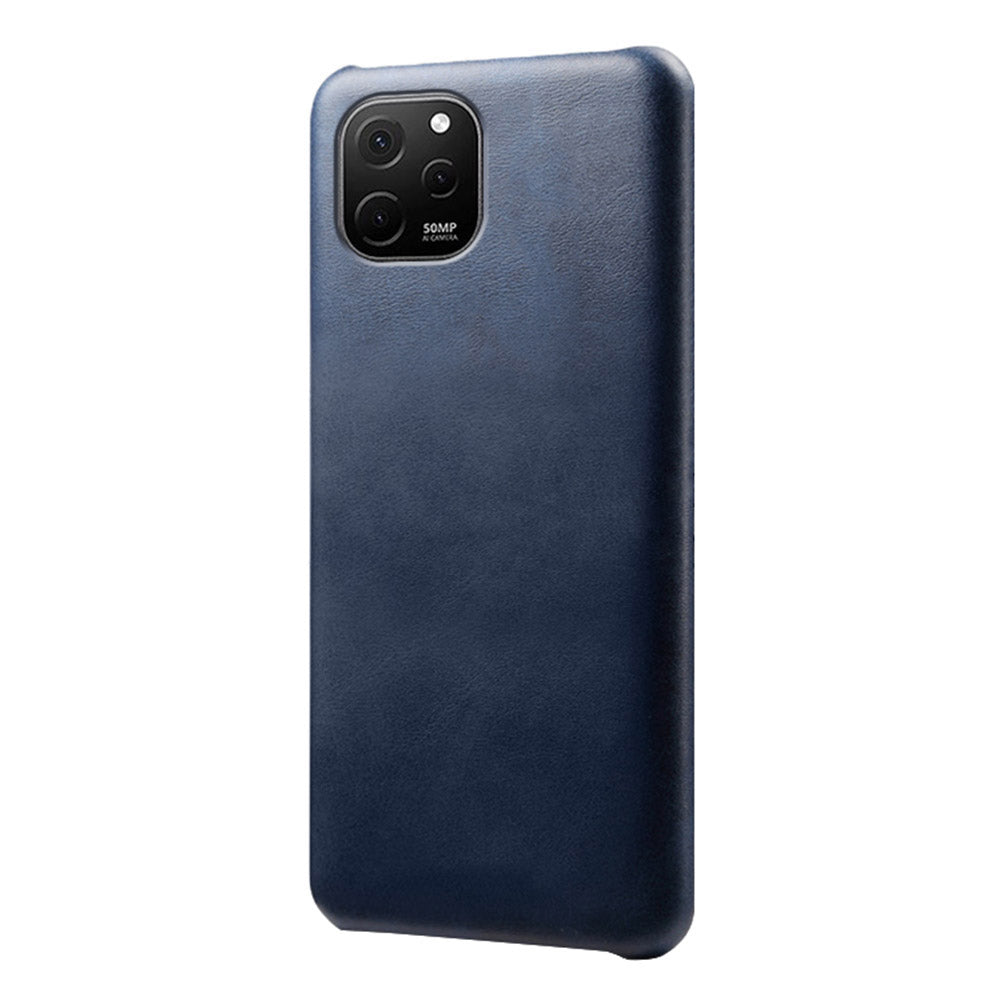 For Huawei nova Y61 4G Calf Textured Cell Phone Cover Anti-scratch PU Leather Coated PC Mobile Phone Case