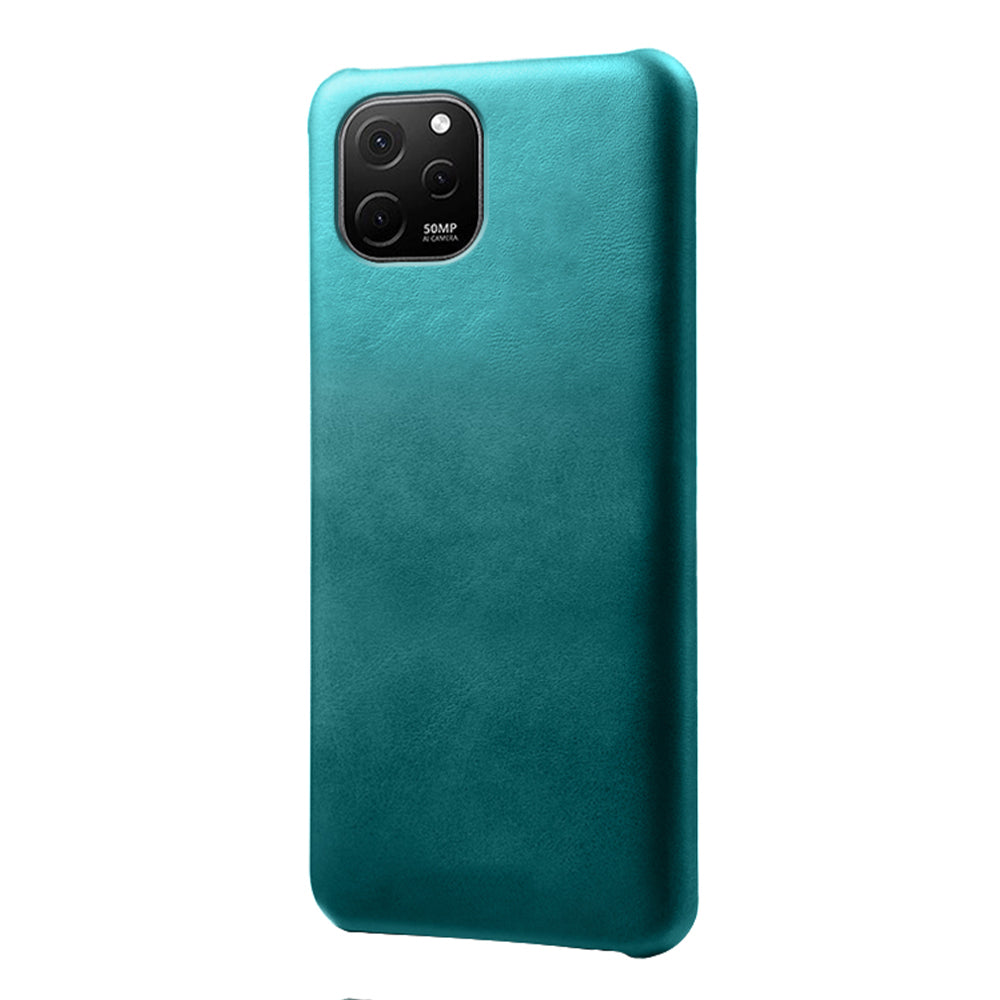 For Huawei nova Y61 4G Calf Textured Cell Phone Cover Anti-scratch PU Leather Coated PC Mobile Phone Case