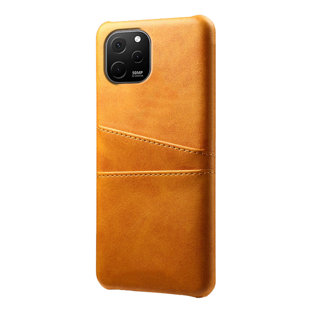 For Huawei nova Y61 4G Dual Card Slots Phone Back Cover PC+PU Leather Phone Case Shell
