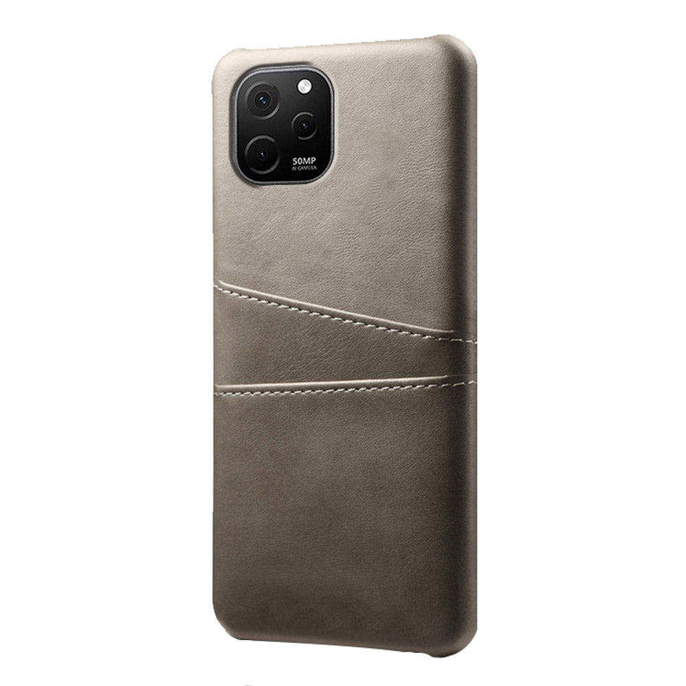 For Huawei nova Y61 4G Dual Card Slots Phone Back Cover PC+PU Leather Phone Case Shell