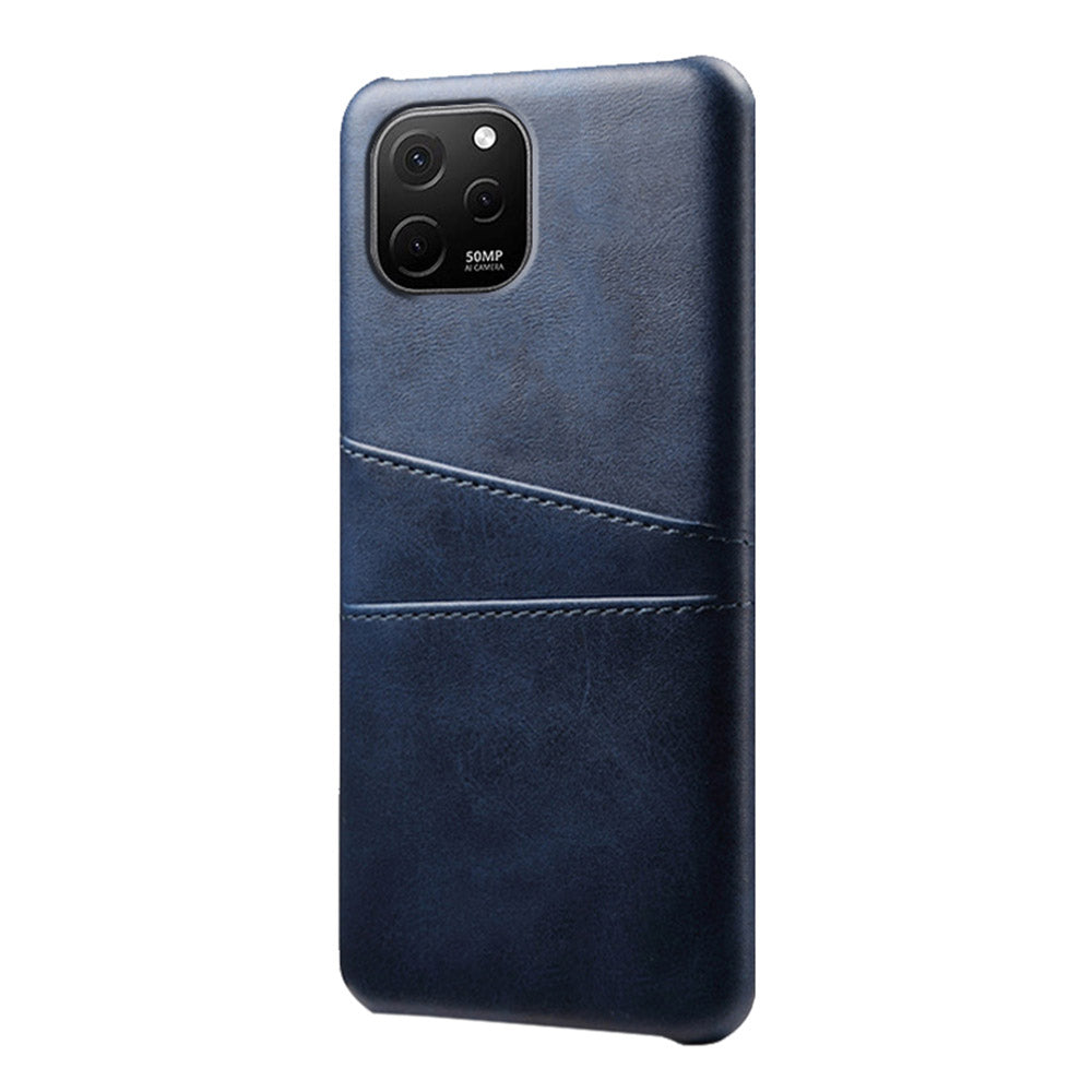 For Huawei nova Y61 4G Dual Card Slots Phone Back Cover PC+PU Leather Phone Case Shell