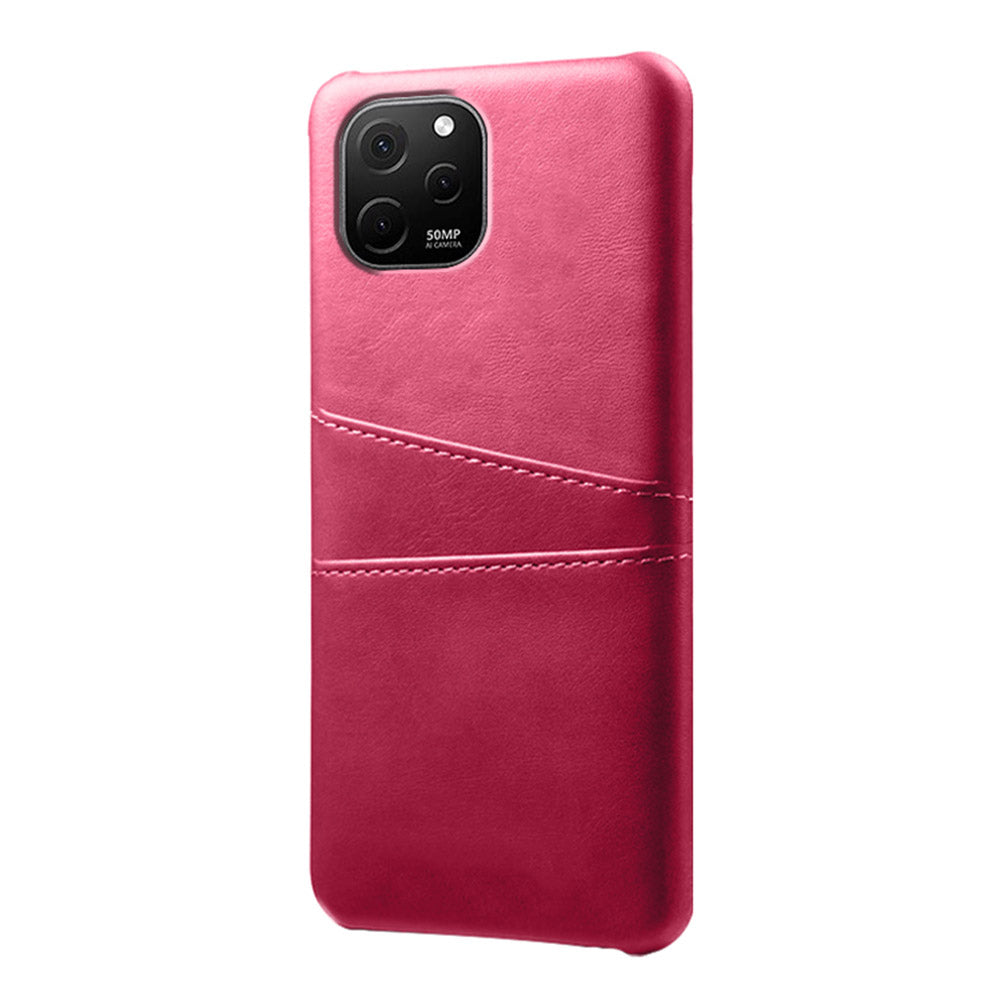 For Huawei nova Y61 4G Dual Card Slots Phone Back Cover PC+PU Leather Phone Case Shell