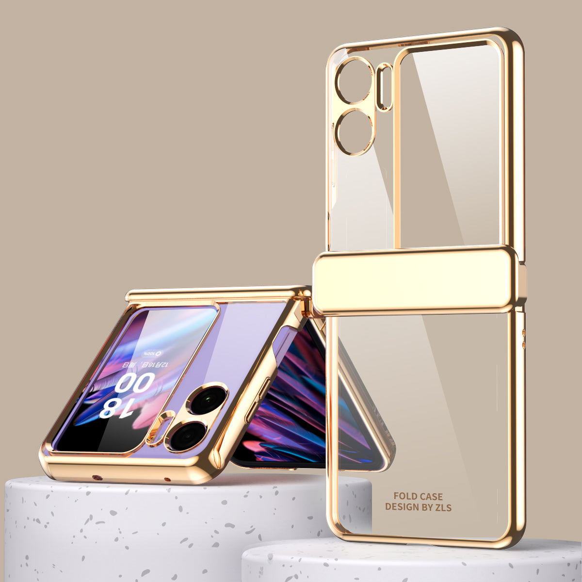 For Oppo Find N2 Flip 5G Hard PC Phone Case Magnetic Hinge Protective Cover with Small Screen Protector